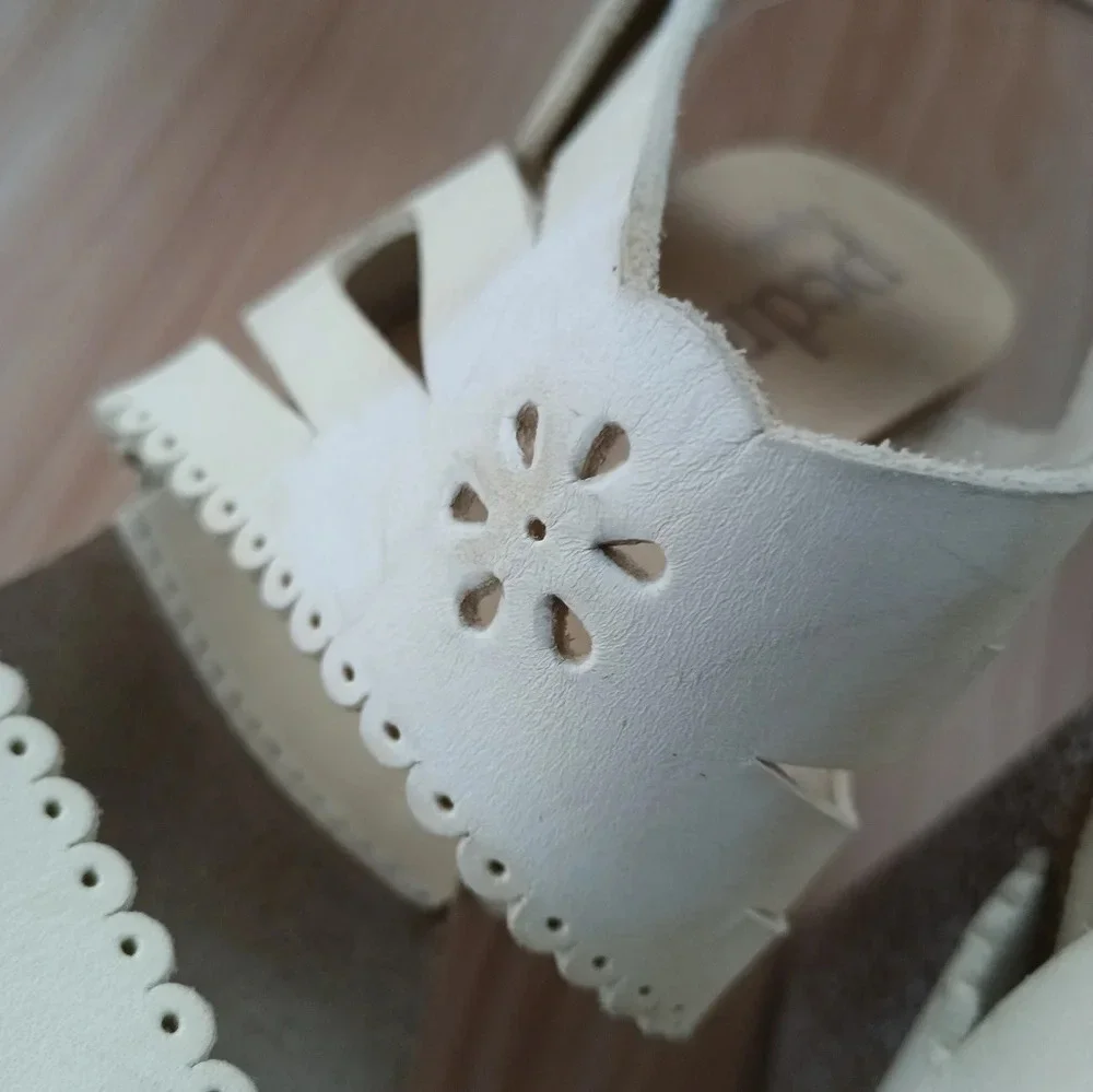 Pedro Garcia Marta Vacchetta Eyelet Wedge Sandal 38.5 US 8.5